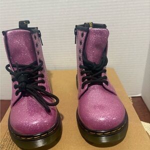 Dr. Martens Glittery Pink Combat Boots